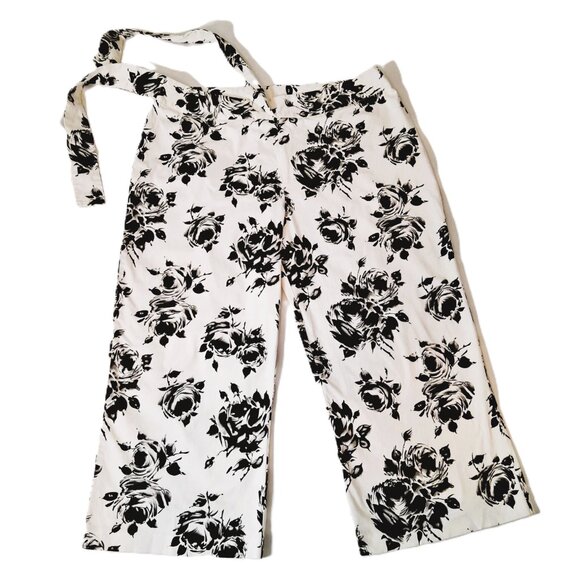 Jessica Culottes Cropped Pants Capris Plus Sz 18 Floral With Sash Zipper - Picture 1 of 16